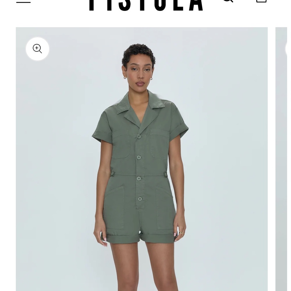 Pistola Olive Green Short Sleeve Jumpsuit